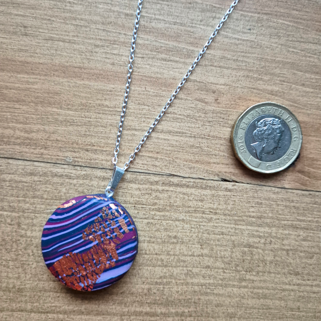 Purple Daze Circle: Handmade Pendant