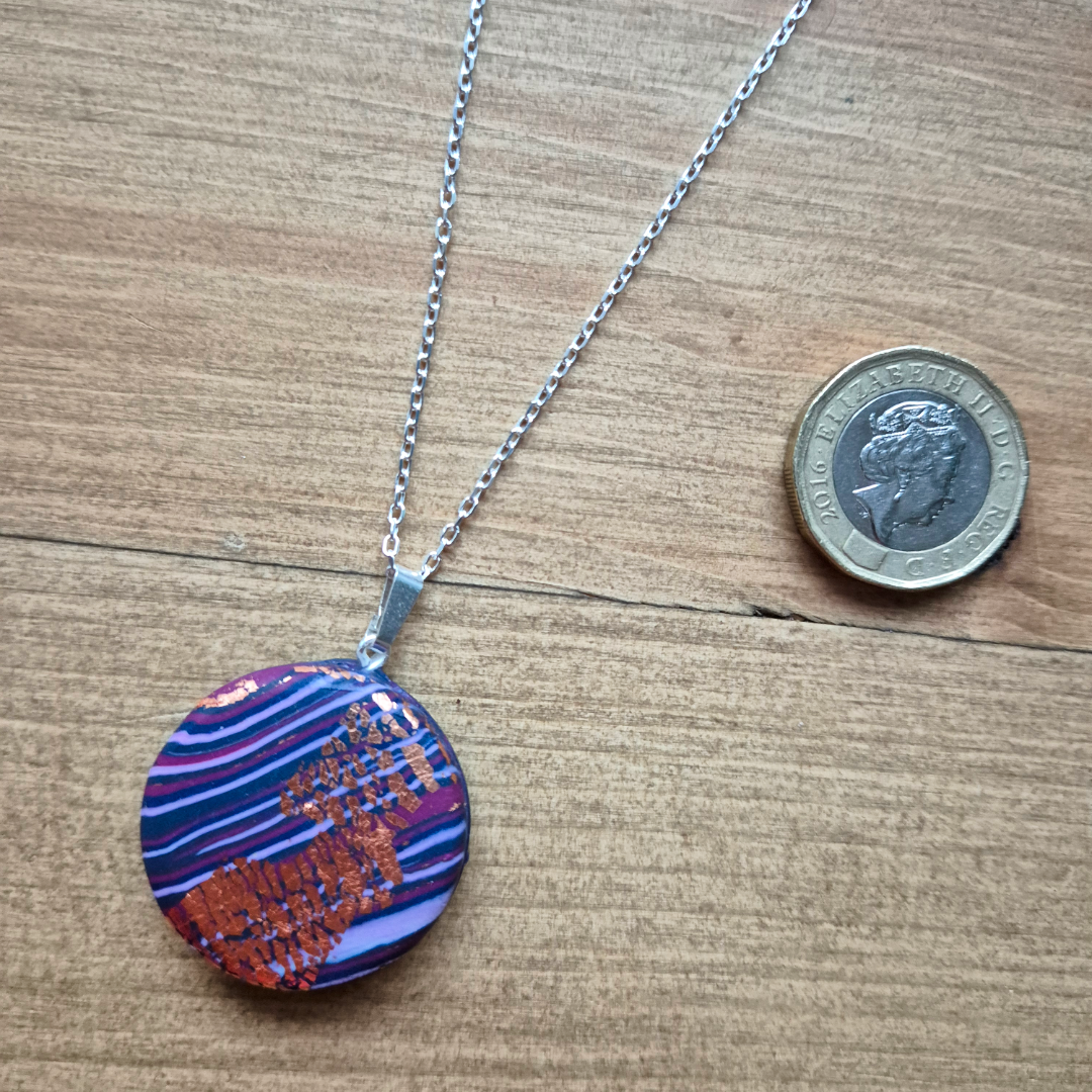 Purple Daze Circle: Handmade Pendant