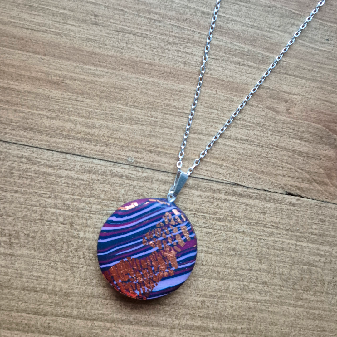 Purple Daze Circle: Handmade Pendant