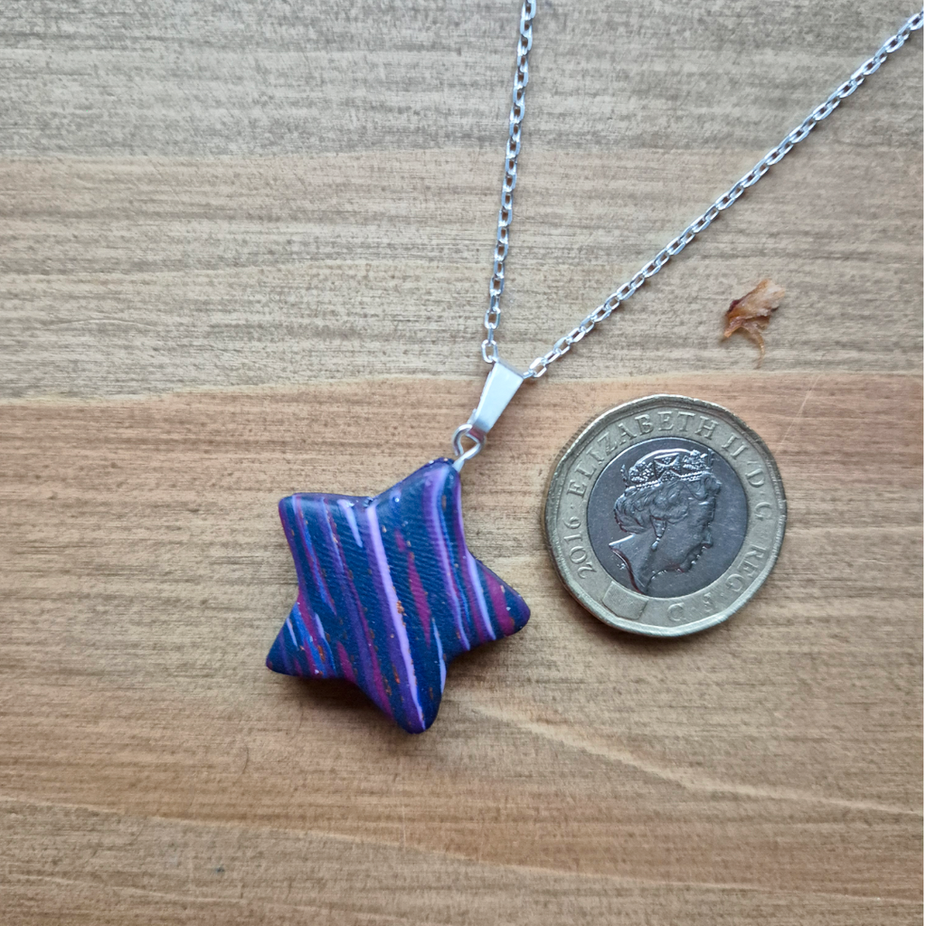 Purple Daze Star: Handmade Pendant