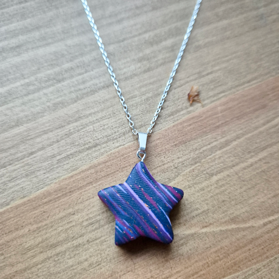 Purple Daze Star: Handmade Pendant