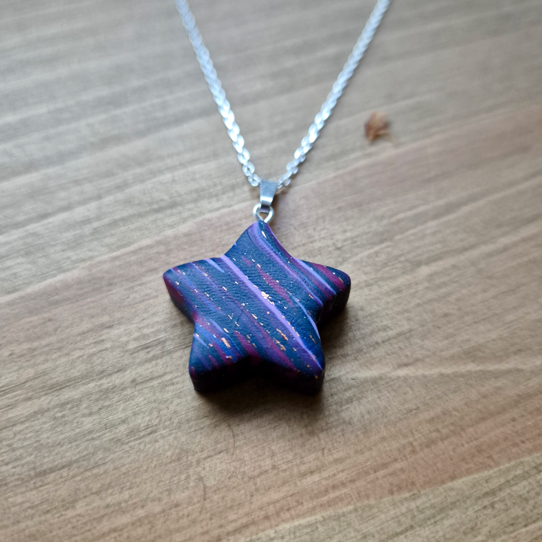 Purple Daze Star: Handmade Pendant