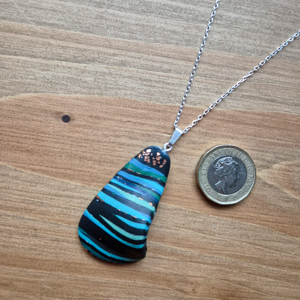 Dark River Ripple Drop: Handmade Pendant
