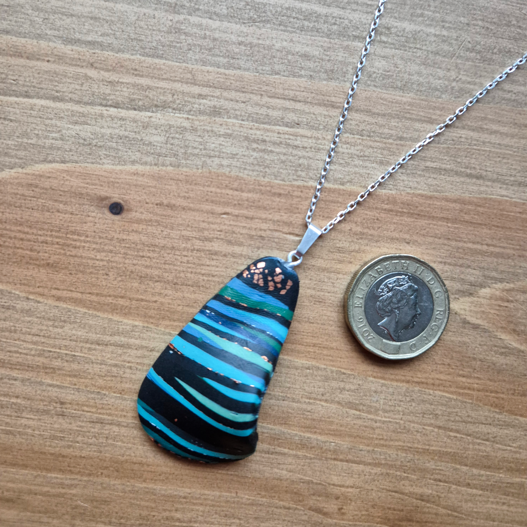 Dark River Ripple Drop: Handmade Pendant