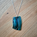 Dark River Ripple Ribbon: Handmade Pendant