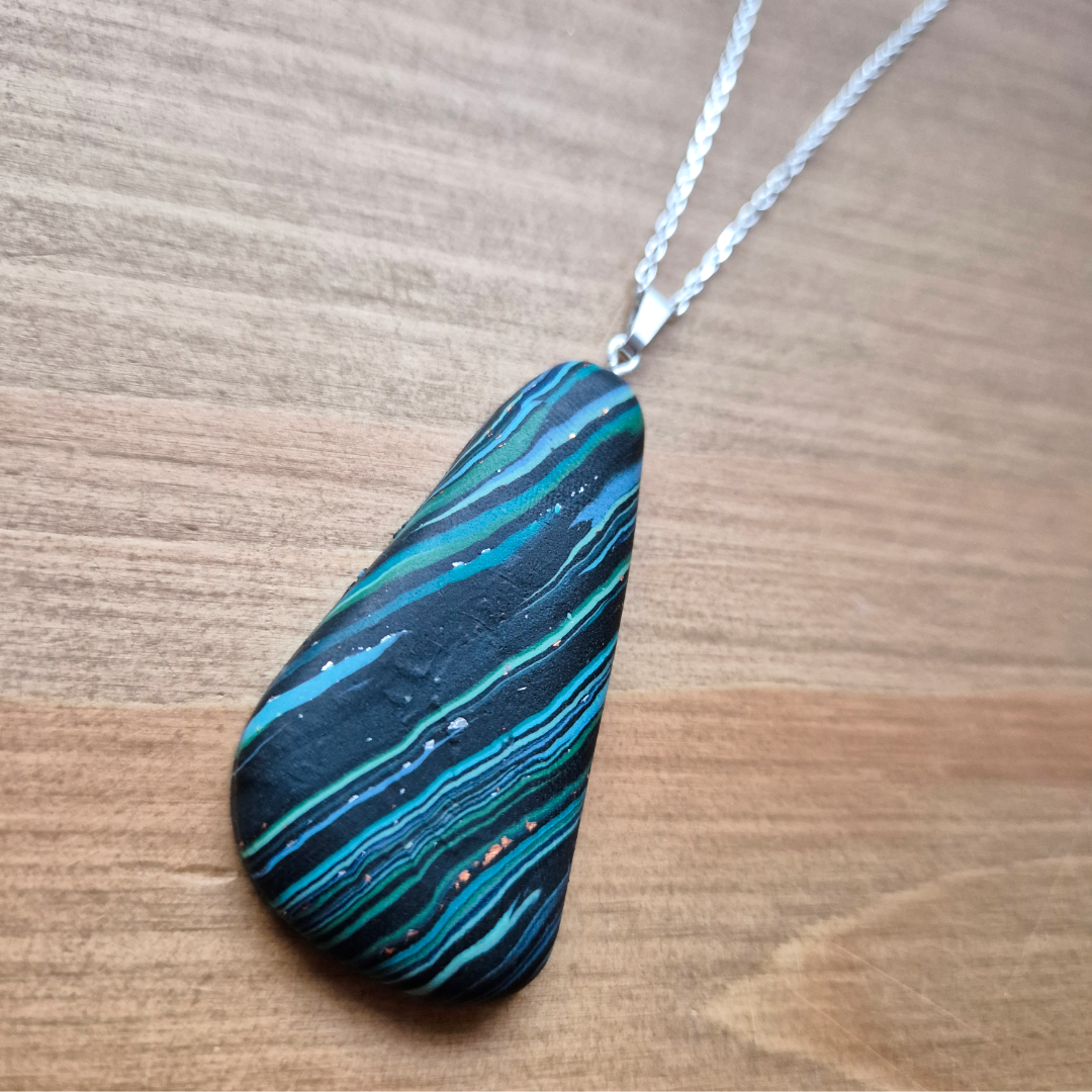 Dark River Drop: Handmade Pendant