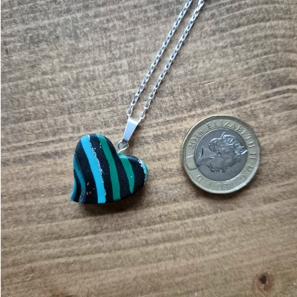 Dark River Heart: Handmade Pendant