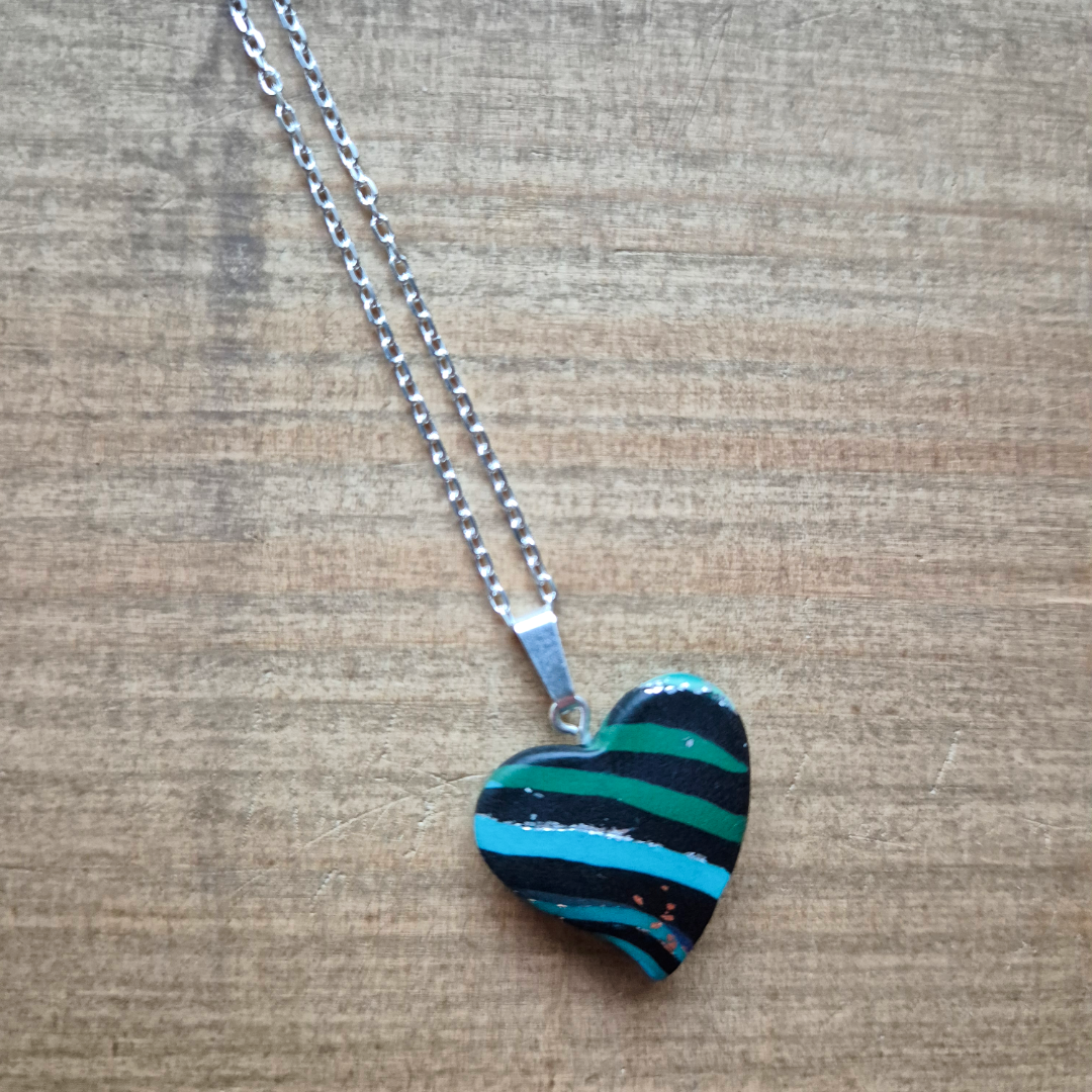 Dark River Heart: Handmade Pendant
