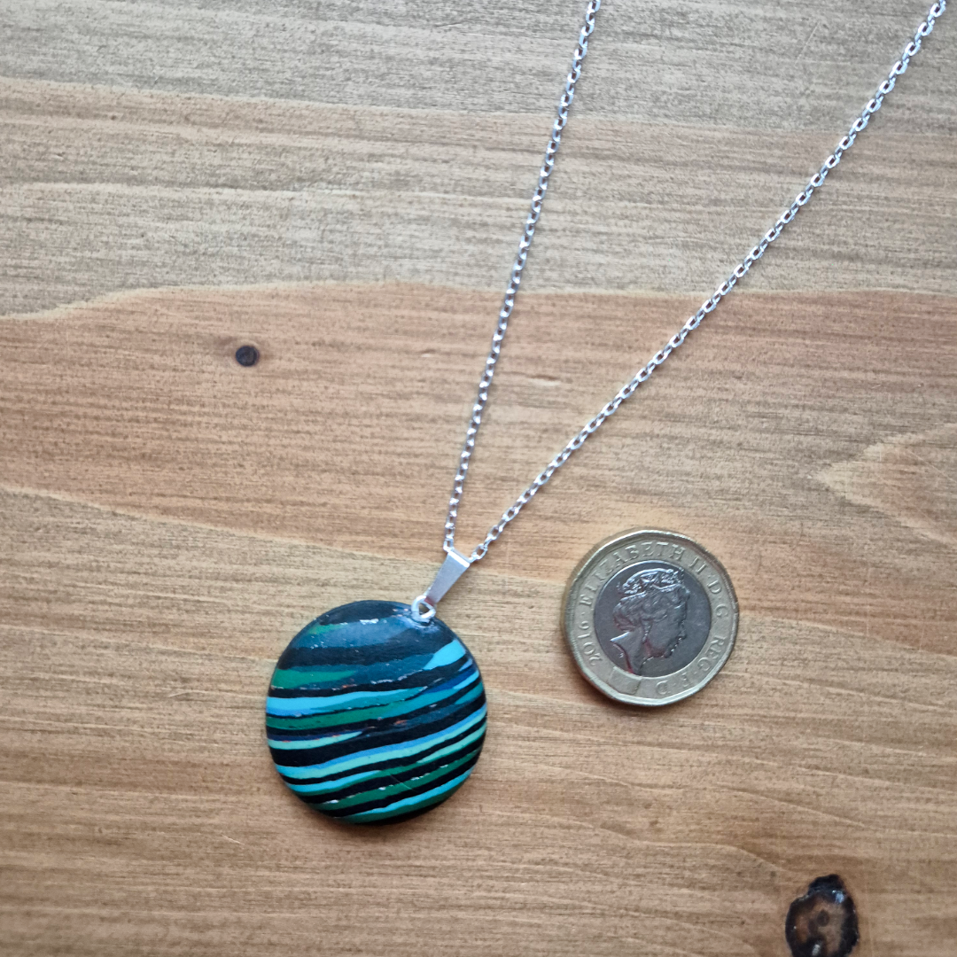 Dark River Circle: Handmade Pendant