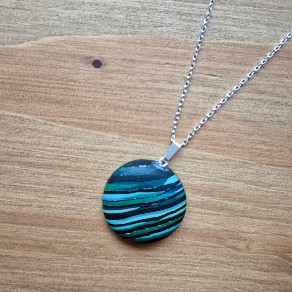 Dark River Circle: Handmade Pendant