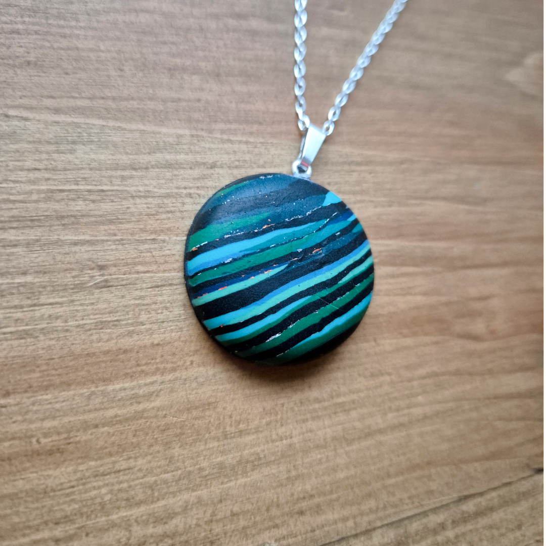 Dark River Circle: Handmade Pendant